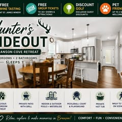 Branson Cove - Hunter's Hideout Lodge - 3 BD