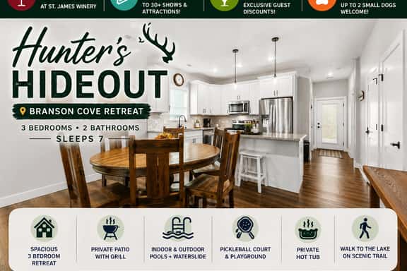 Branson Cove - Hunter's Hideout Lodge - 3 BD - Image 1