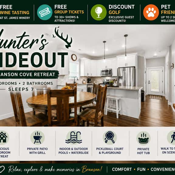 Branson Cove - Hunter's Hideout Lodge - 3 BD - Image 1
